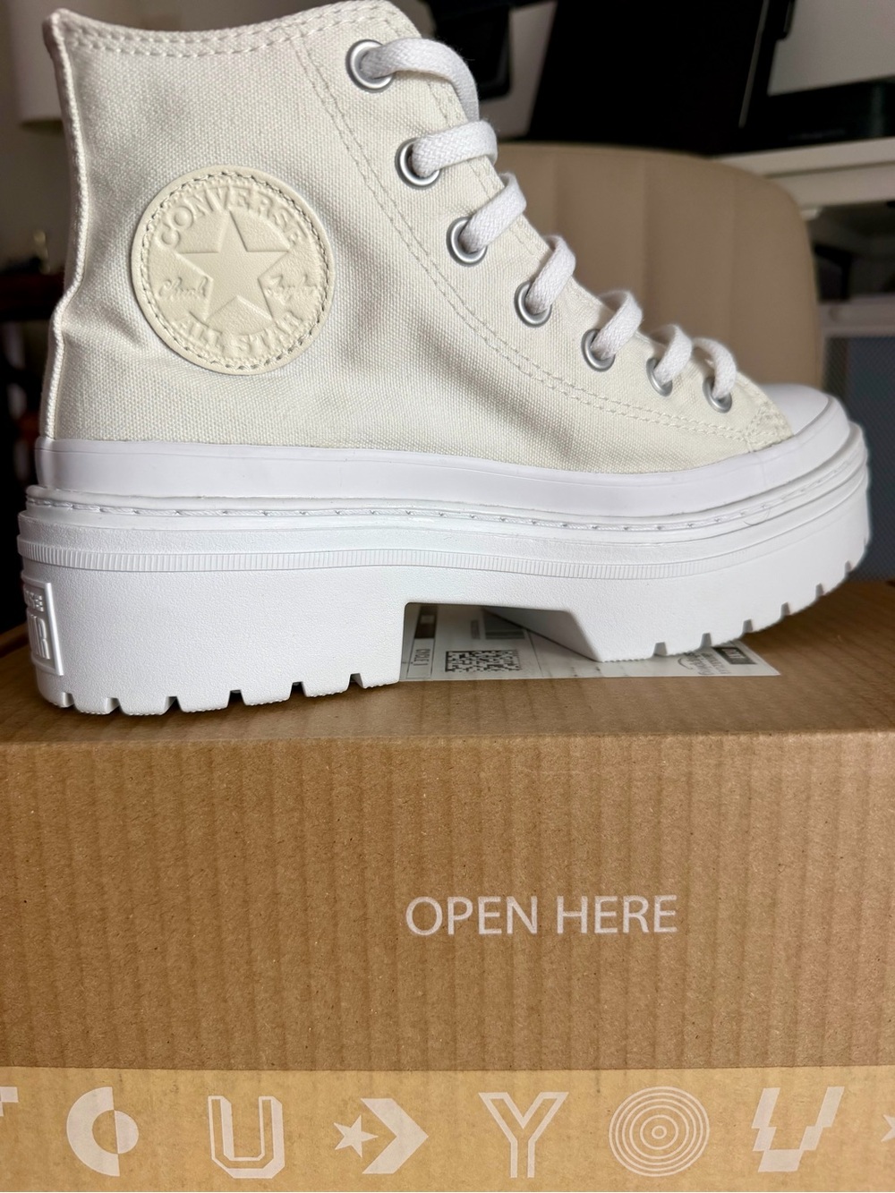Converse White Platform Lug Sole High-Top Boot